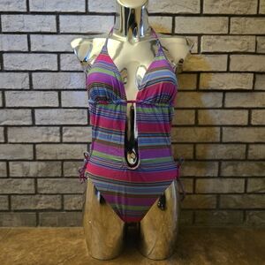 Multicolored Stripe Beach Joy Monokini